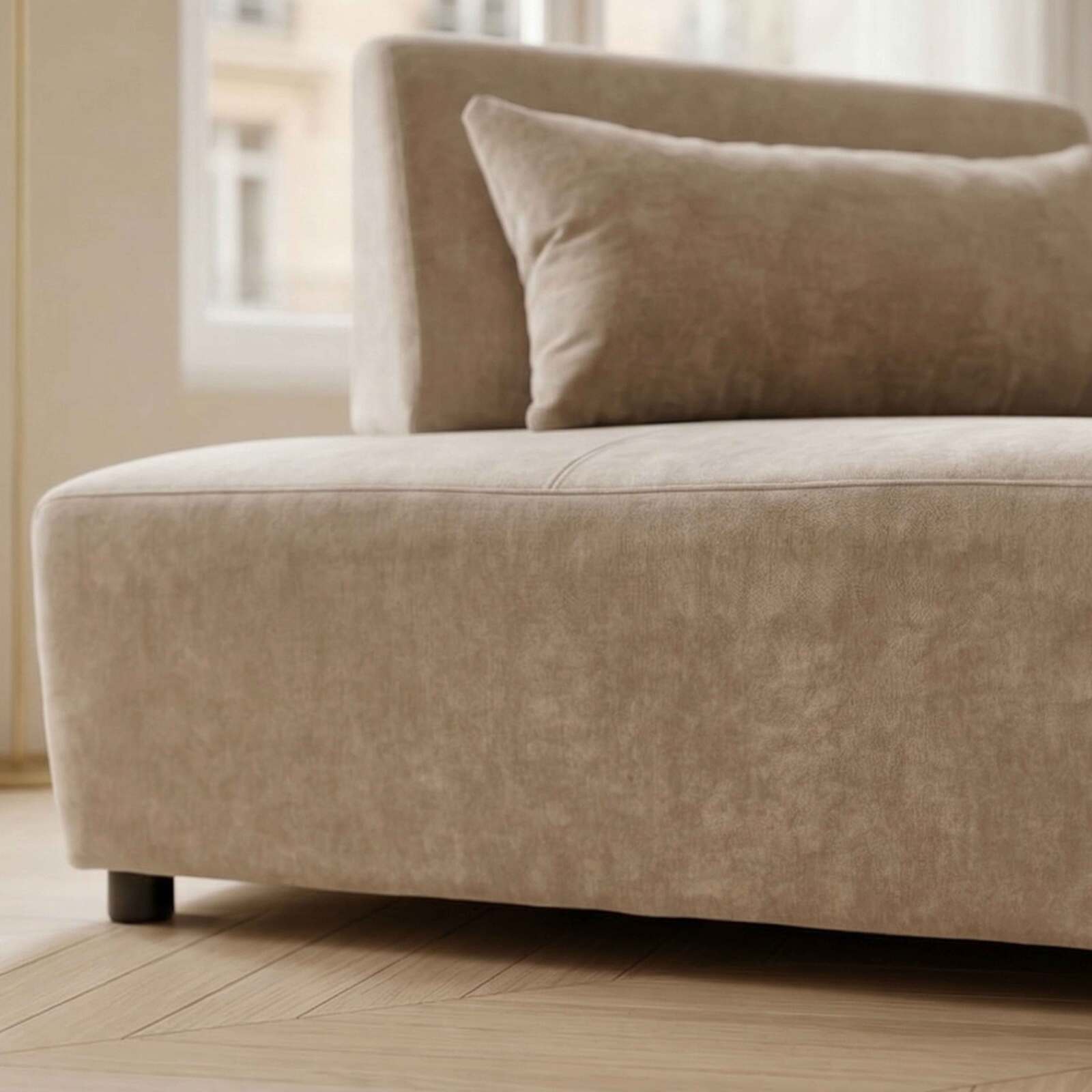 Sillón esquinero de tela para sofá modular con cojín