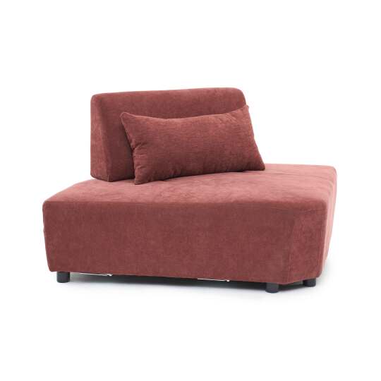 Sillón esquinero de tela para sofá modular con cojín | Oviala