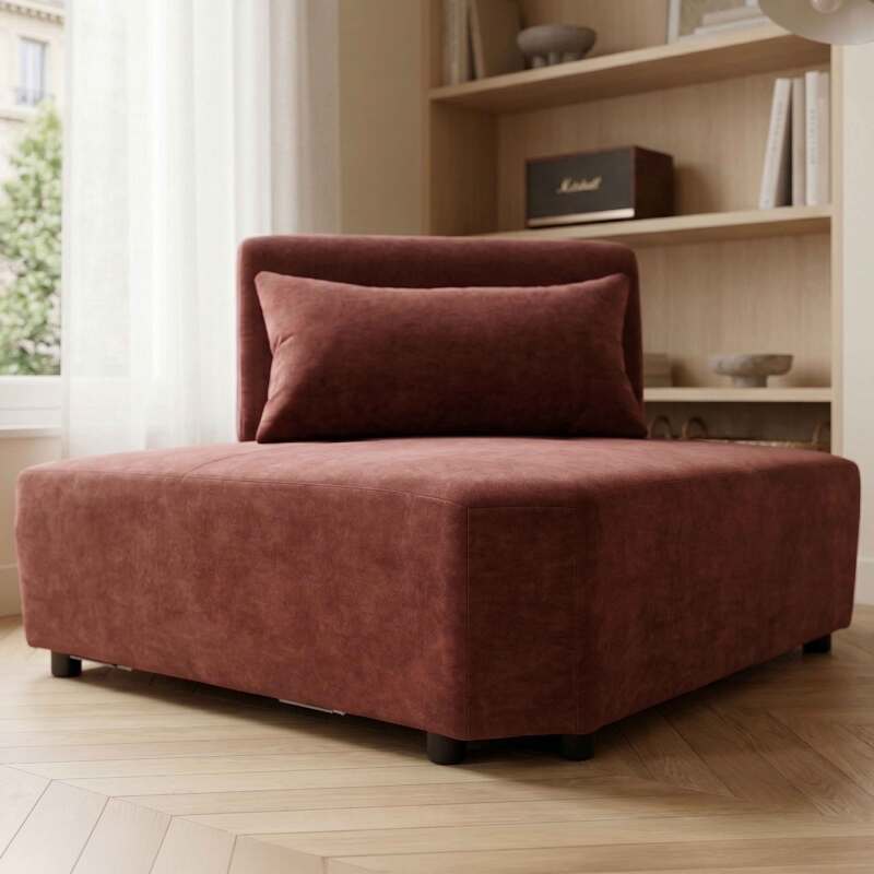 Sillón esquinero de tela para sofá modular con cojín (2/8)