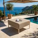 Sofá modular de exterior para 5 personas con 2 sillones, 2 sillones esquineros y 1 puf