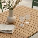 Mesa de jardín efecto madera de metal y polywood 6 personas 160x90 cm