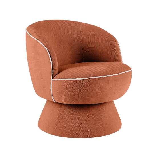 Sillón giratorio de tela | Oviala
