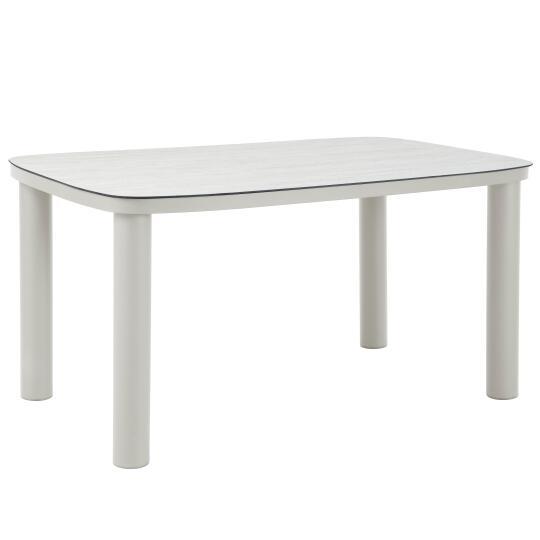 Mesa de jardín estructura de aluminio, 6 personas 150x90 cm | Oviala