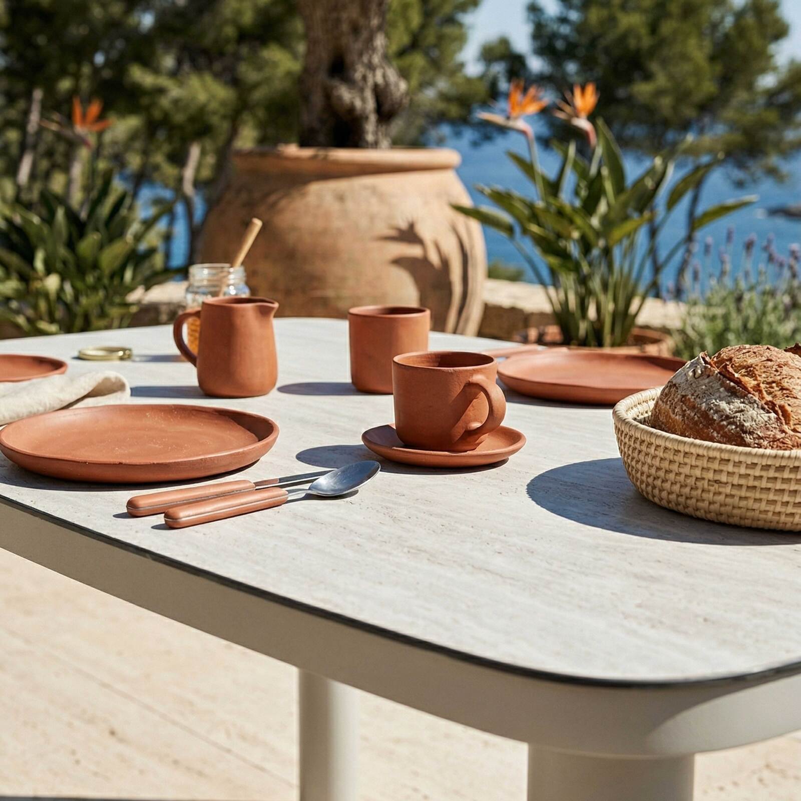 Mesa de jardín estructura de aluminio, 6 personas 150x90 cm