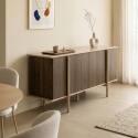 Aparador efecto madera 4 puertas 180 cm
