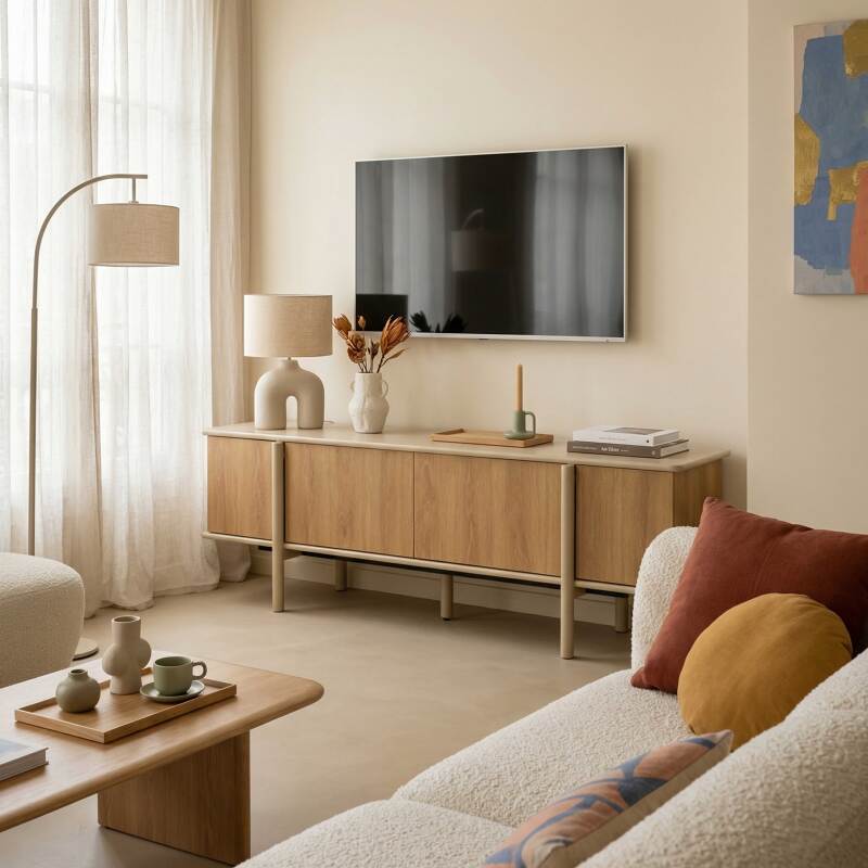 Mueble TV de efecto madera 180 cm