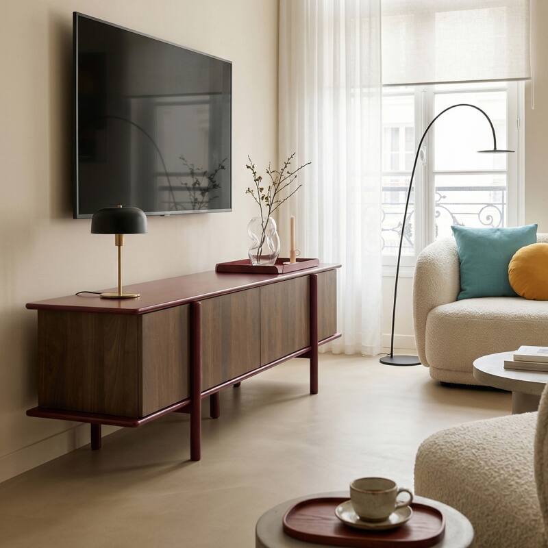 Mueble TV de efecto madera 180 cm