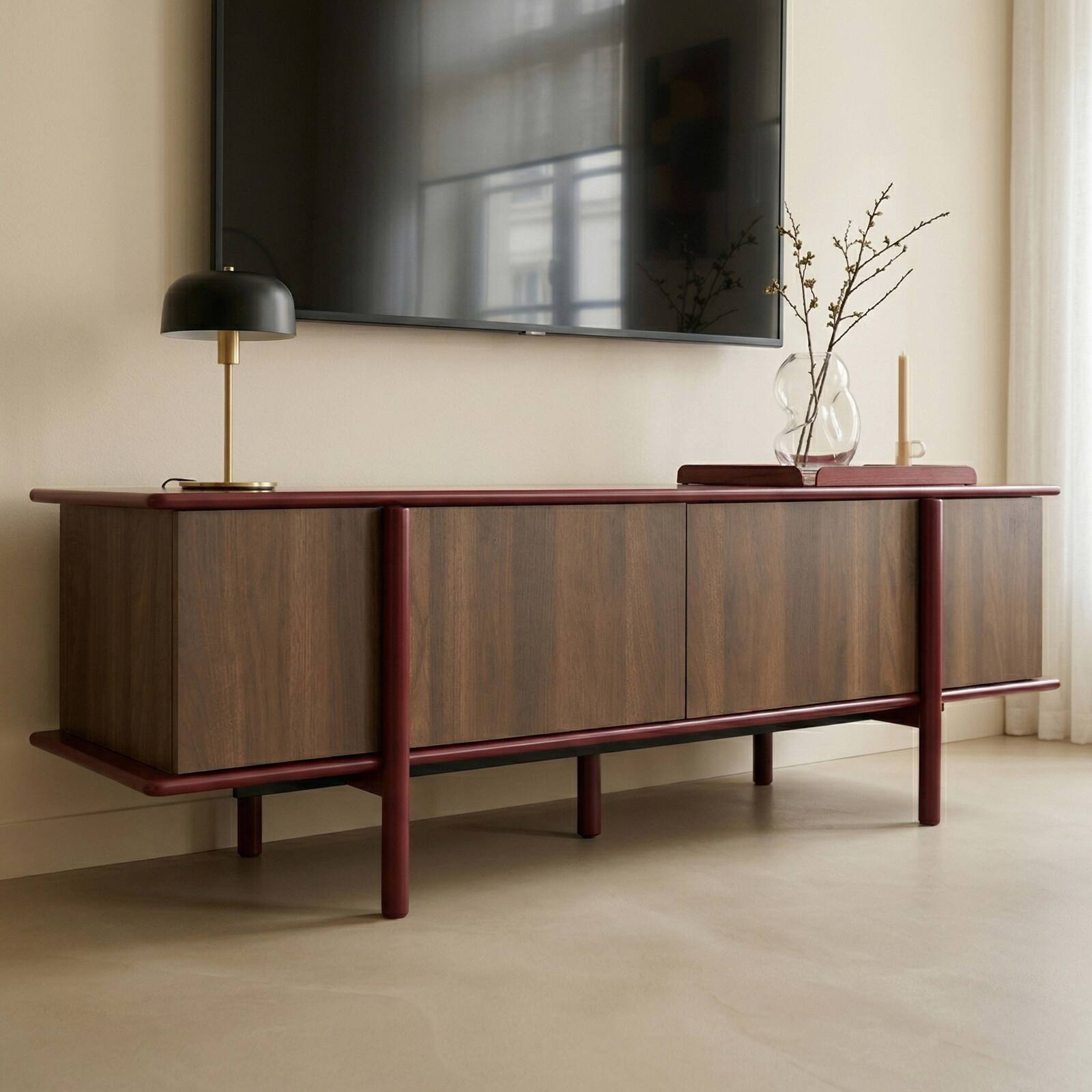Mueble TV de efecto madera 180 cm