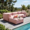 Sofá modular de exterior para 4 personas con 1 sillón, 2 sillones esquineros y 1 puf