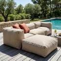 Sofá modular de exterior para 4 personas con 1 sillón, 2 sillones esquineros y 1 puf