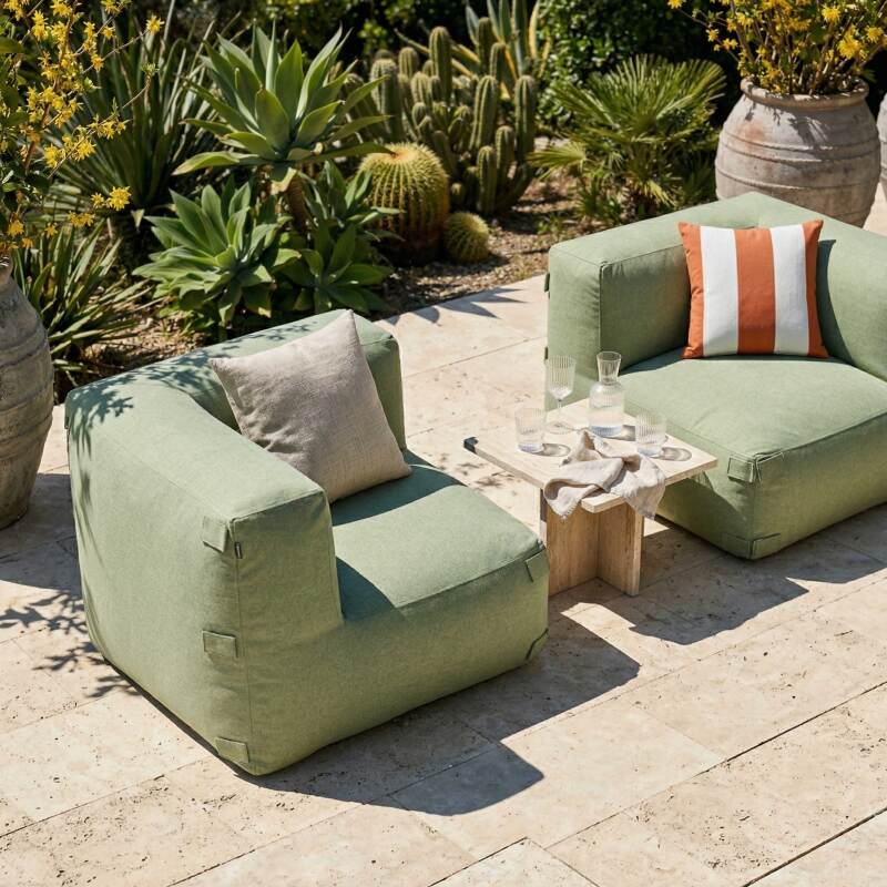 Sofá modular de exterior para 2 personas con 2 sillones esquineros (3/7)