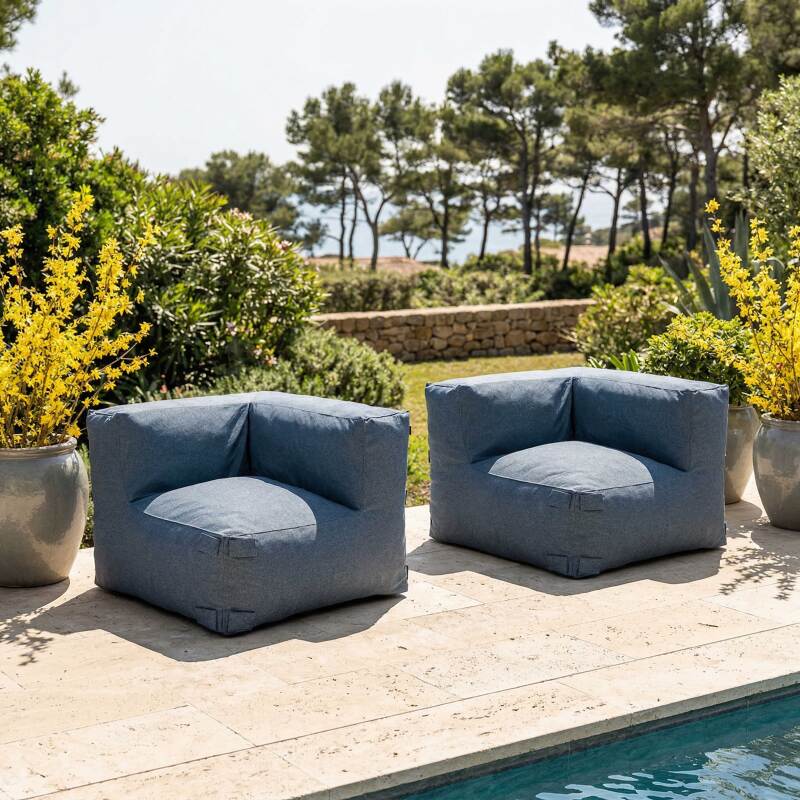 Sofá modular de exterior para 2 personas con 2 sillones esquineros (3/7)