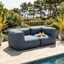 Sofá modular de exterior para 2 personas con 2 sillones esquineros