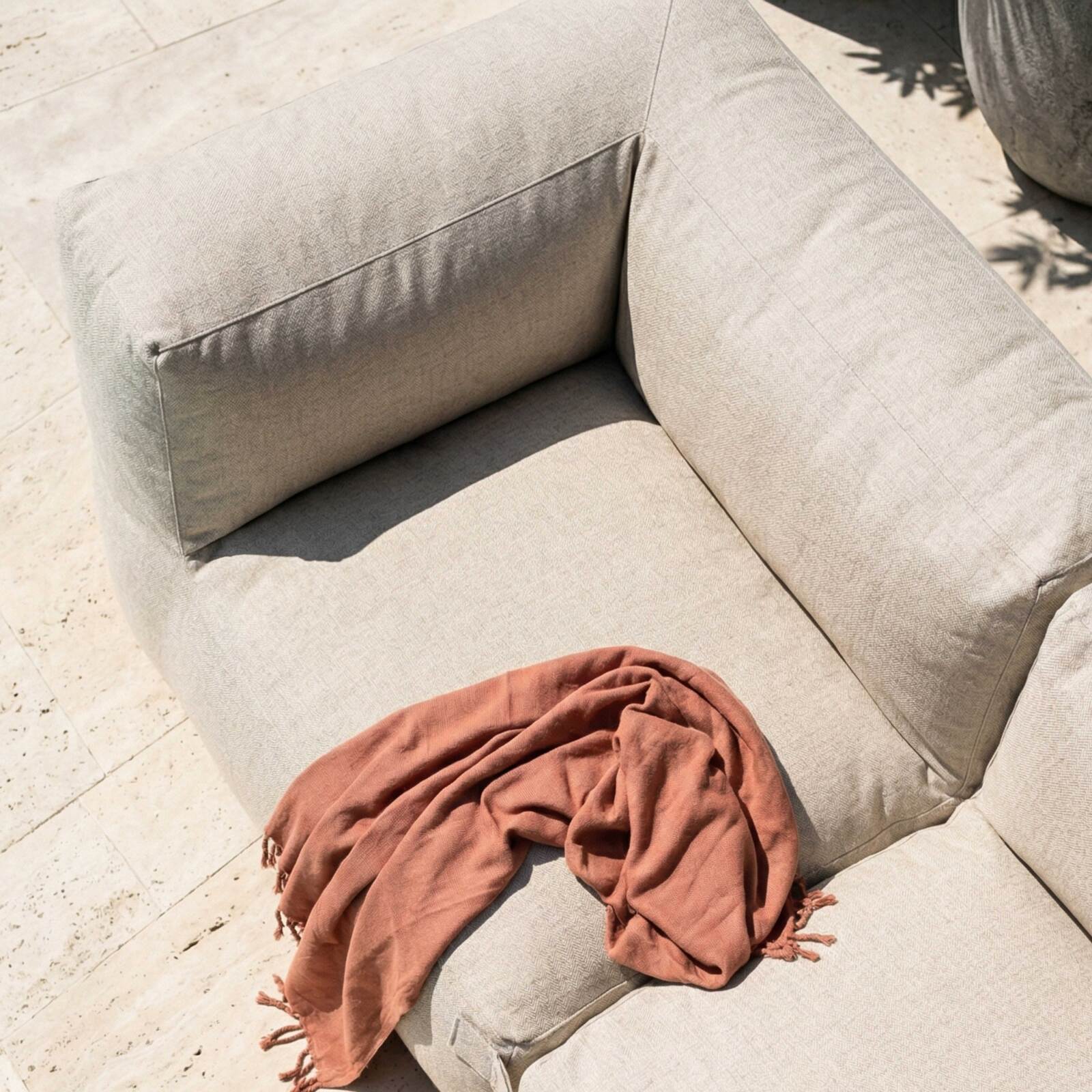 Sofá modular de exterior para 2 personas con 2 sillones esquineros