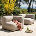 Sofá modular de exterior para 2 personas con 2 sillones esquineros