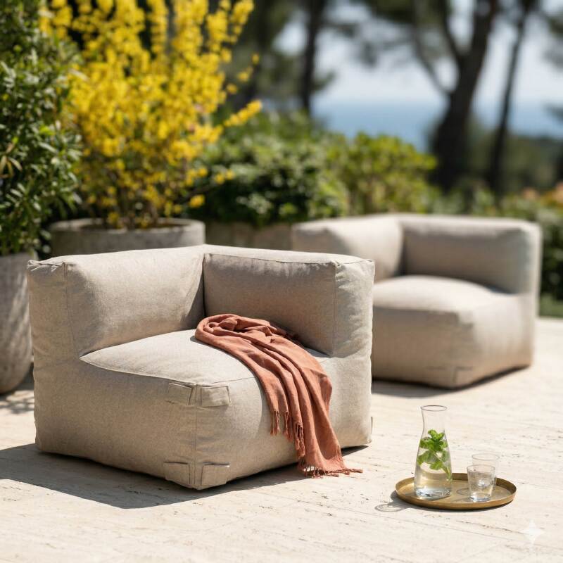 Sofá modular de exterior para 2 personas con 2 sillones esquineros (3/7)