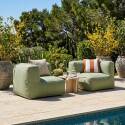 Sofá modular de exterior para 2 personas con 2 sillones esquineros