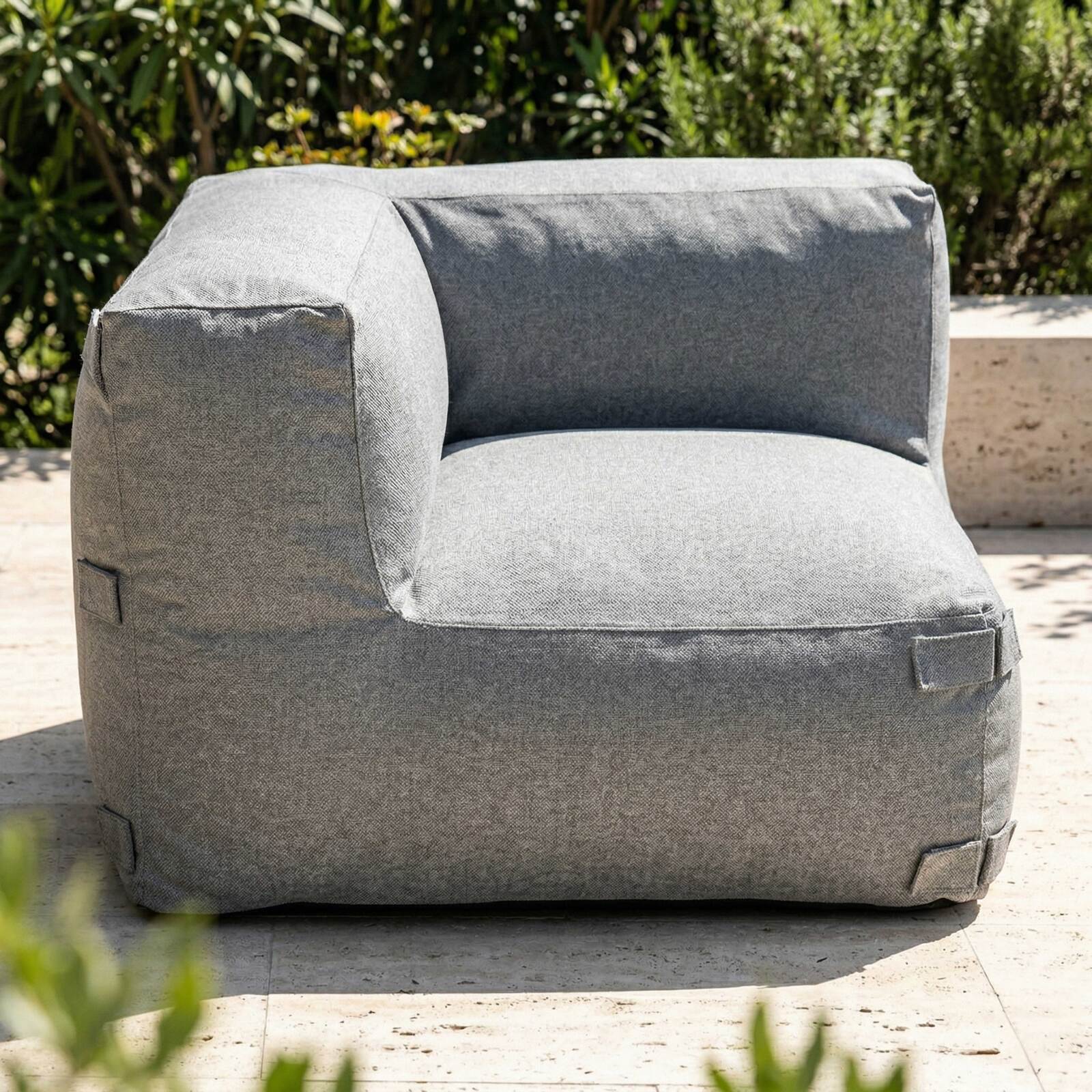 Sofá modular de exterior para 2 personas con 2 sillones esquineros