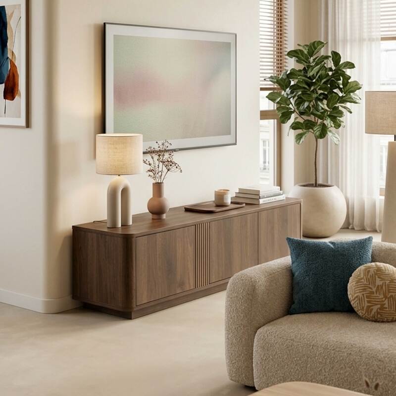 Mueble TV de efecto madera 150 cm (8/9)