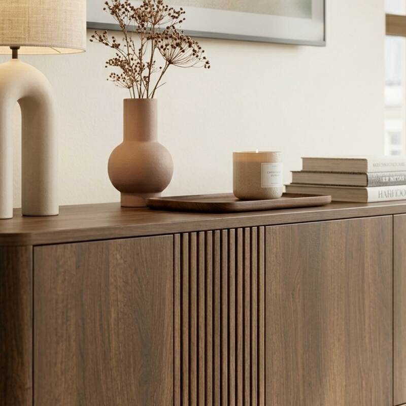 Mueble TV de efecto madera 150 cm (2/9)