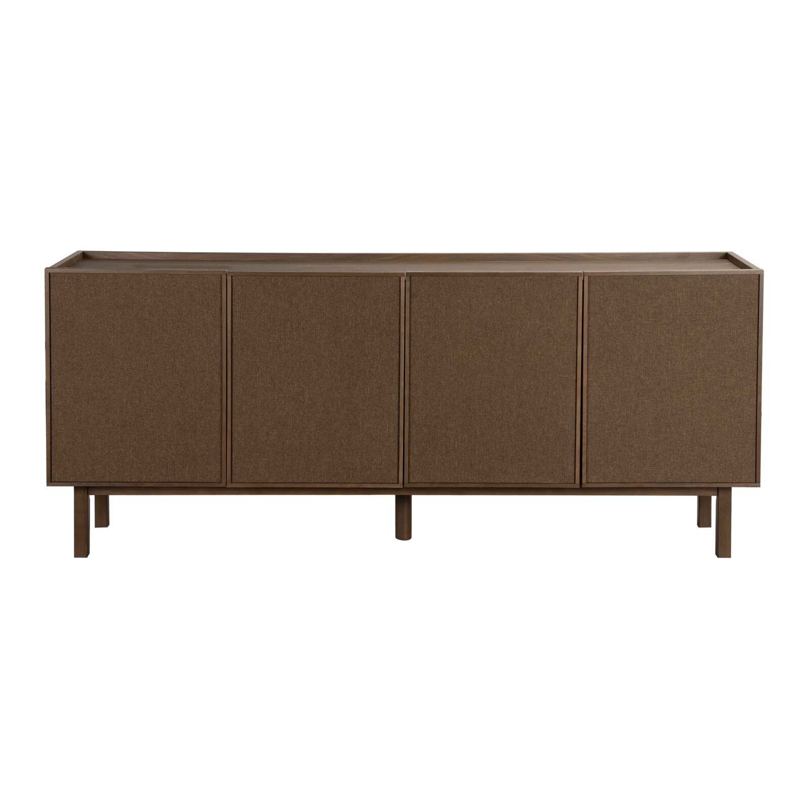 Aparador efecto madera y tela 4 puertas 180 cm estilo escandinavo