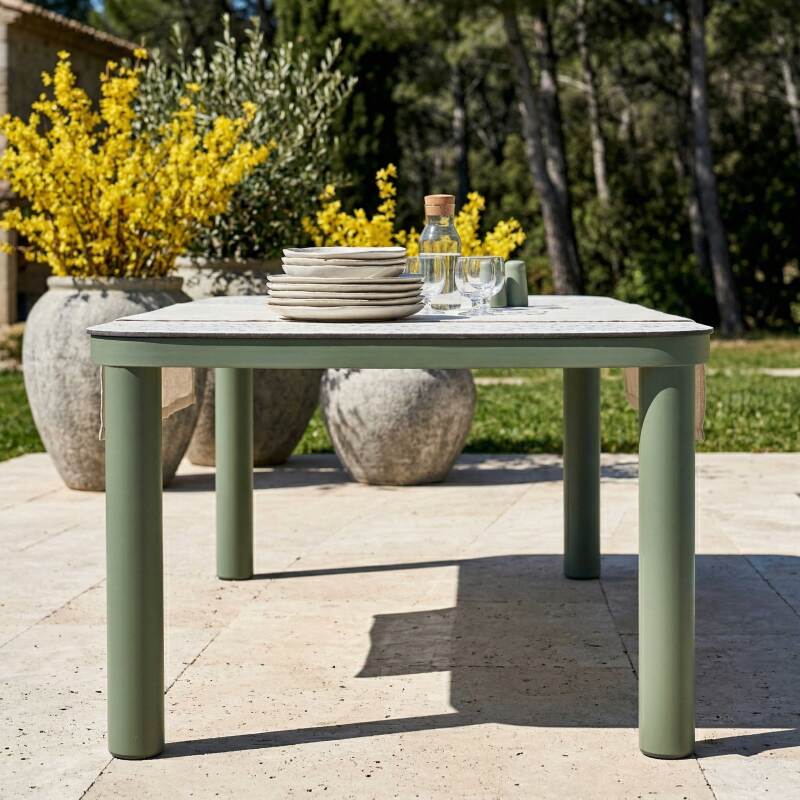 Mesa de jardín estructura de aluminio, 8 personas 213x90 cm (3/7)