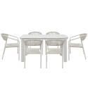 Mesa de jardín estructura de aluminio, 6 personas 150x90 cm y 6 sillas de textilene
