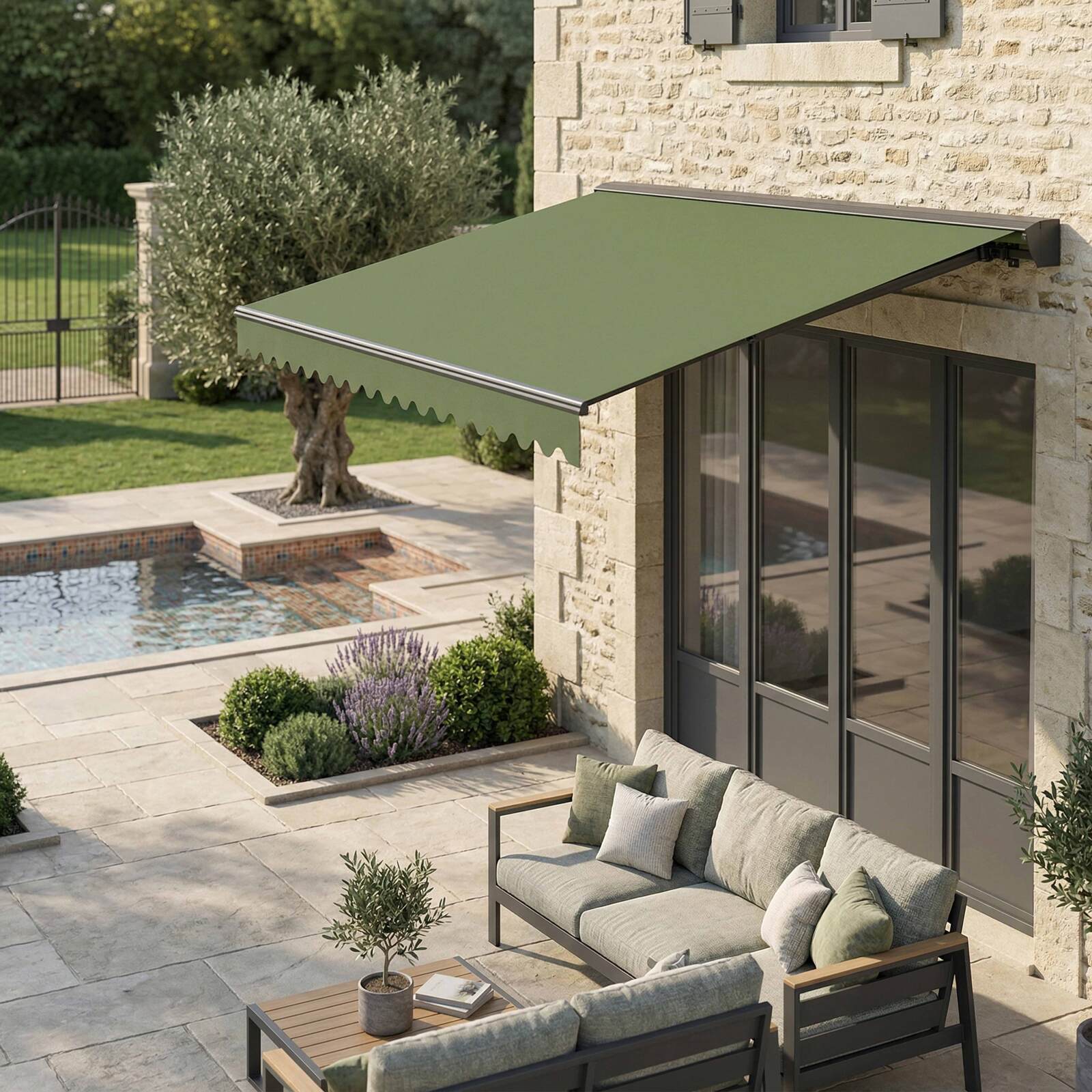 Toldo manual con cofre semi integrado 2,50x2 m