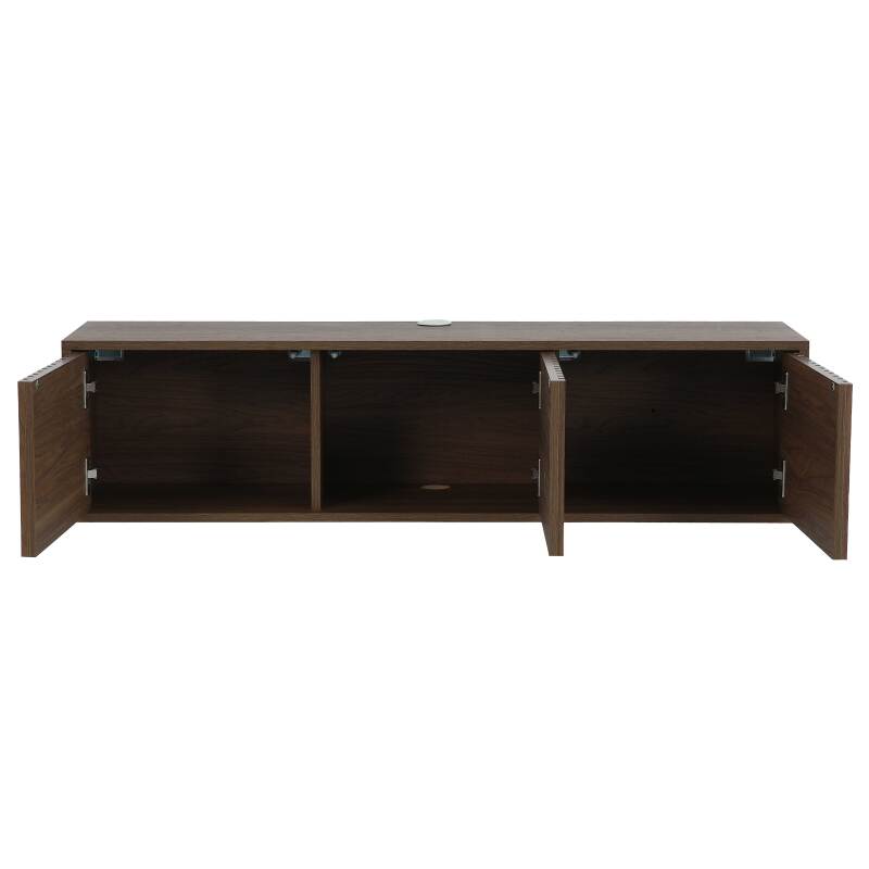 Mueble de TV suspendido efecto madera clara 120 cm estilo escandinavo (5/9)