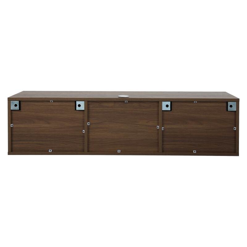 Mueble de TV suspendido efecto madera clara 120 cm estilo escandinavo (6/9)