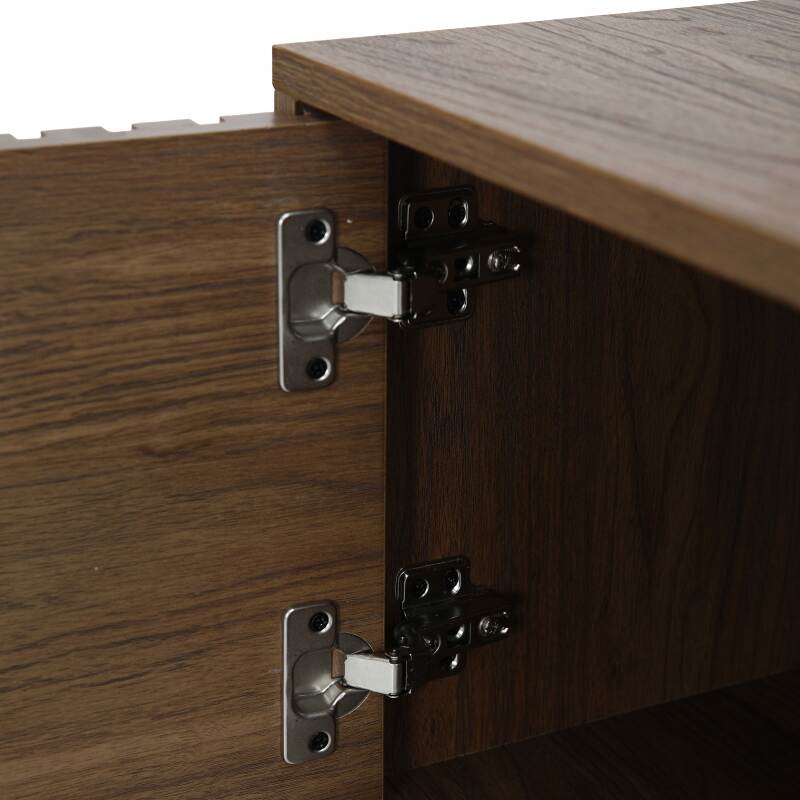 Mueble de TV suspendido efecto madera clara 120 cm estilo escandinavo (7/9)