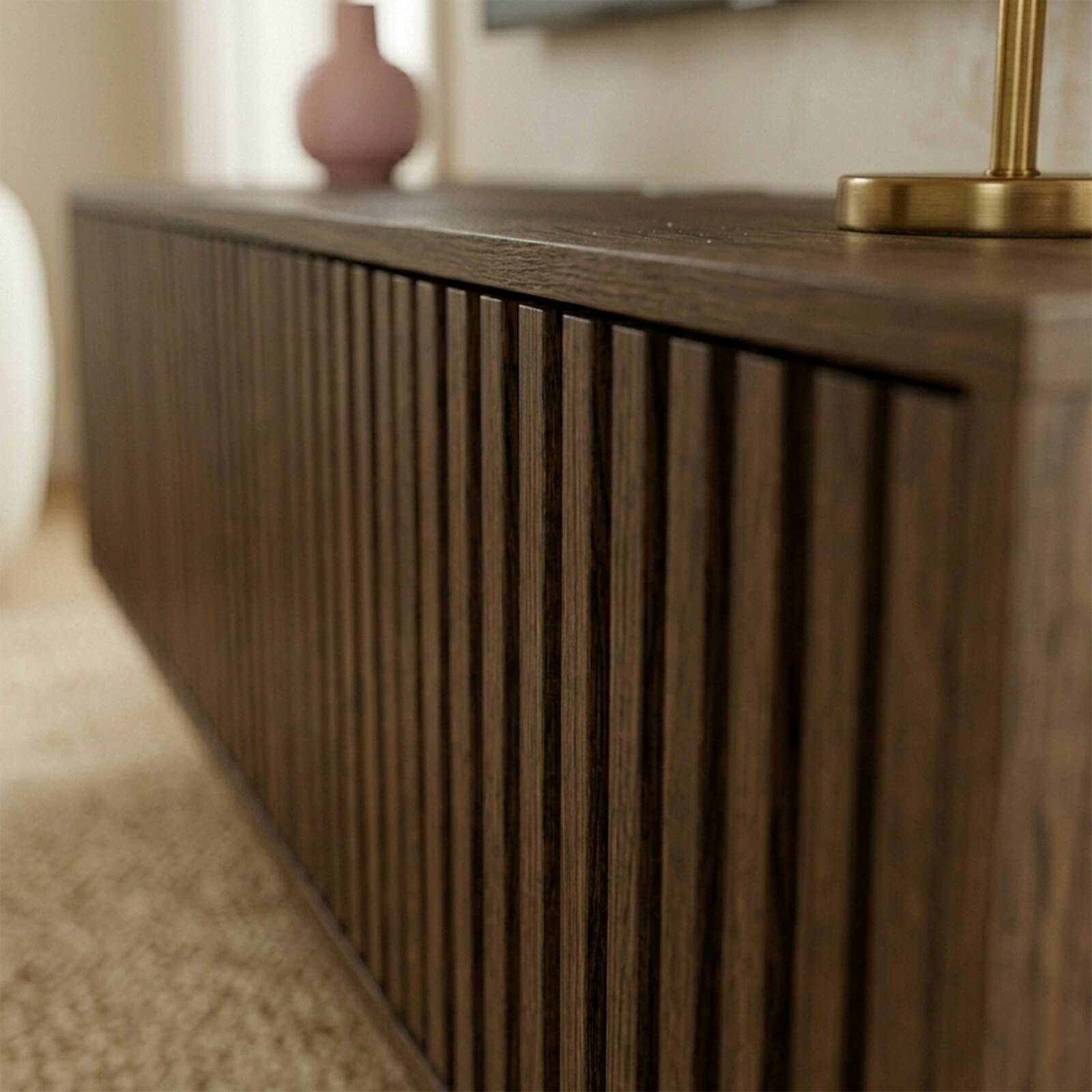 Mueble de TV suspendido efecto madera clara 120 cm estilo escandinavo