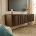 Mueble de TV suspendido efecto madera clara 120 cm estilo escandinavo