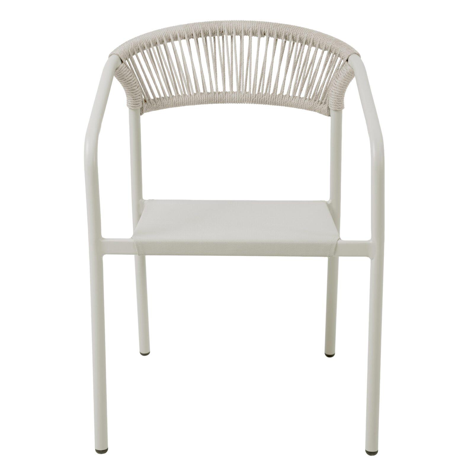 Silla de jardín de aluminio y ratán sintético con reposabrazos