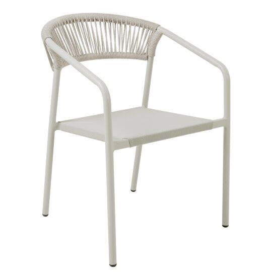 Silla de jardín de aluminio y ratán sintético con reposabrazos | Oviala