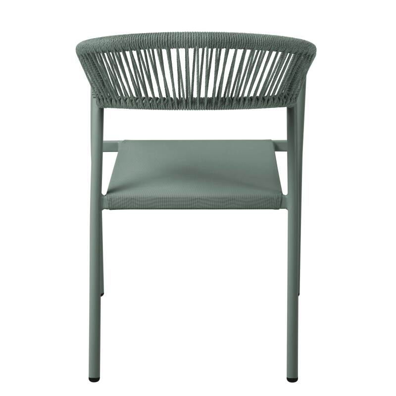 Silla de jardín de aluminio y ratán sintético con reposabrazos (6/7)