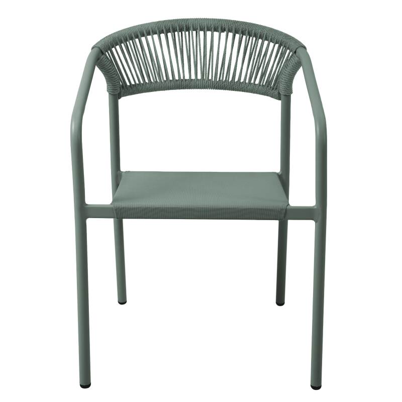 Silla de jardín de aluminio y ratán sintético con reposabrazos (4/7)