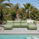 Sofá modular de exterior para 5 personas con 2 sillones, 1 sillón esquinero, 1 chaise longue  y 1 puf