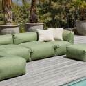 Sofá modular de exterior para 5 personas con 2 sillones, 1 sillón esquinero, 1 chaise longue  y 1 puf