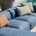 Sofá modular de exterior para 5 personas con 2 sillones, 1 sillón esquinero, 1 chaise longue  y 1 puf
