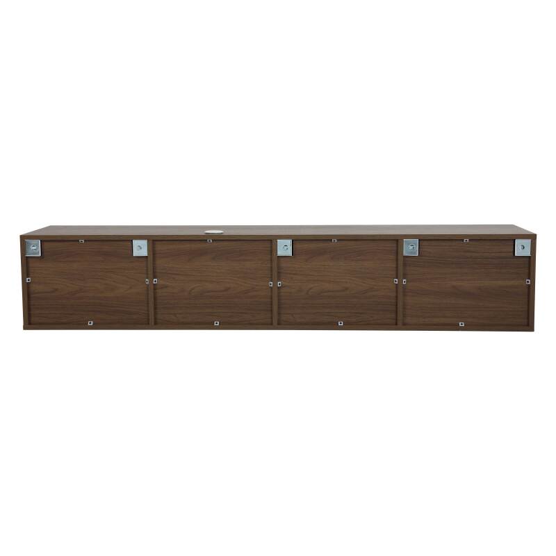 Mueble de TV suspendido efecto madera clara 160 cm estilo escandinavo (6/8)