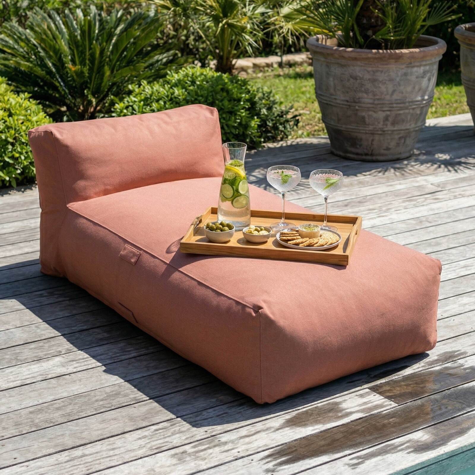 Chaise longue para sofá modular de exterior