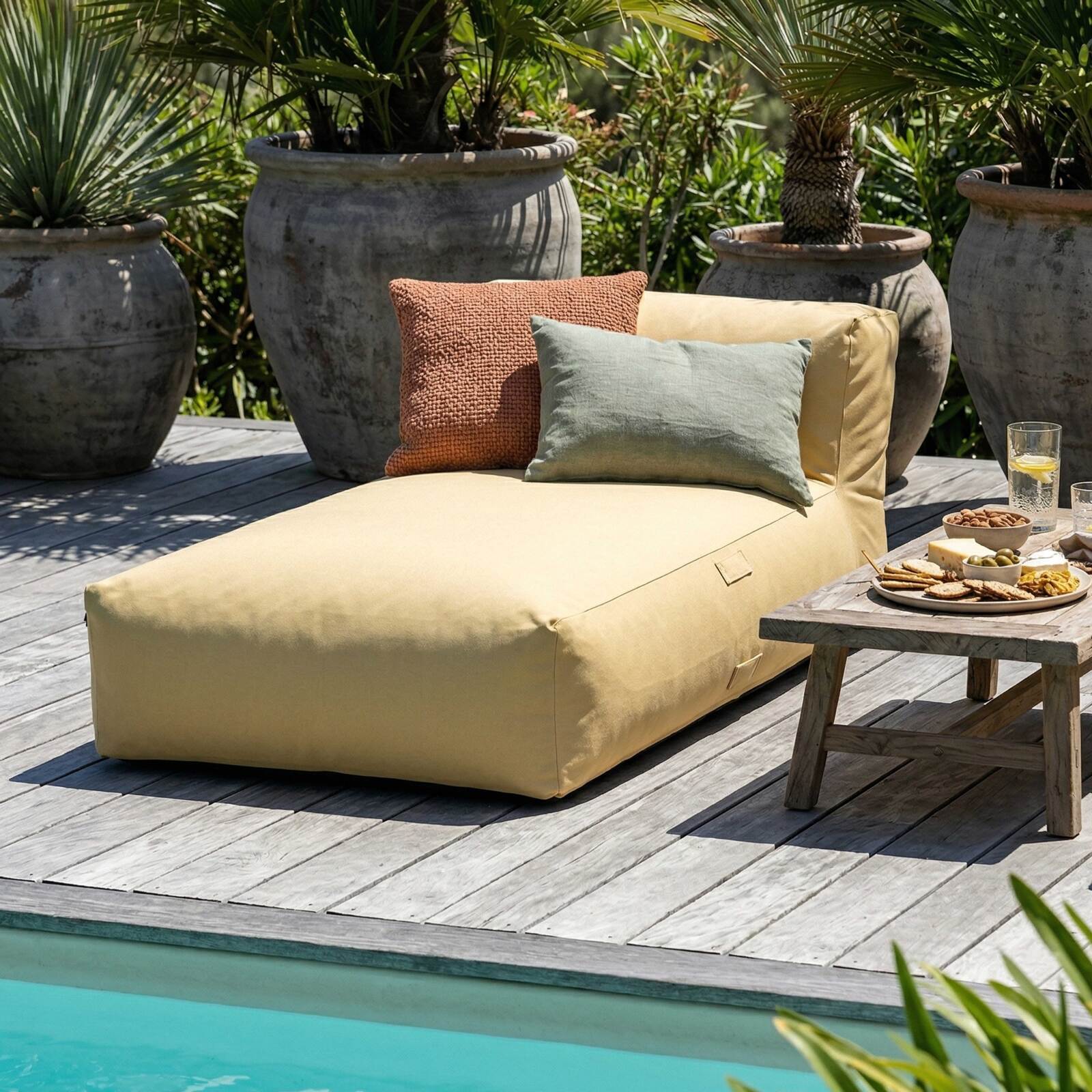 Chaise longue para sofá modular de exterior