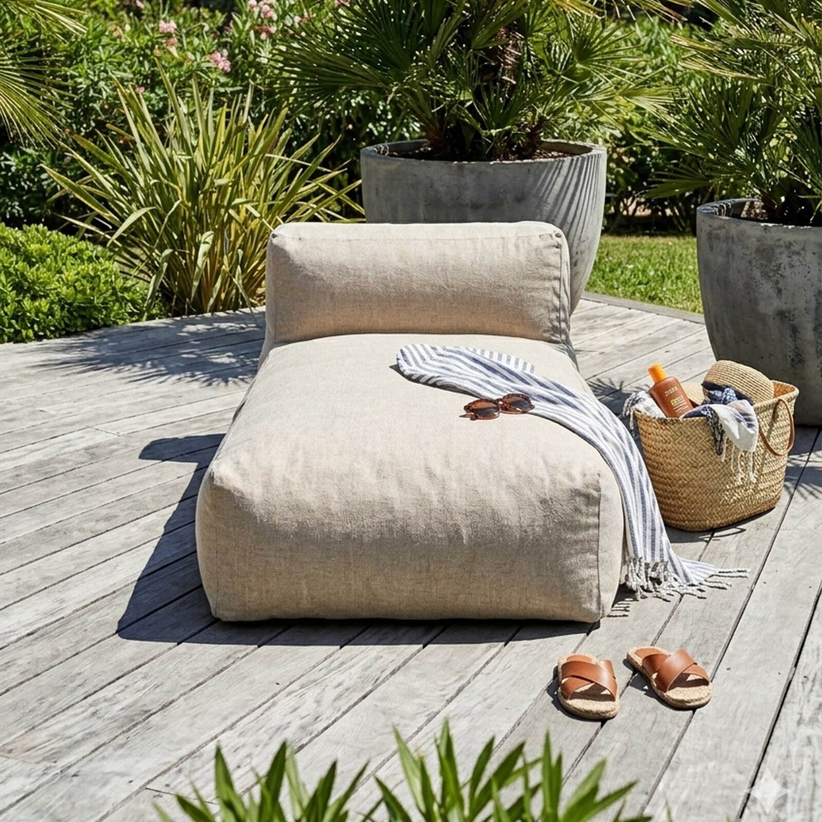 Chaise longue para sofá modular de exterior