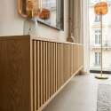 Mueble de TV suspendido efecto madera clara 160 cm estilo escandinavo
