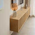 Mueble de TV suspendido efecto madera clara 160 cm estilo escandinavo