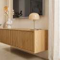 Mueble de TV suspendido efecto madera clara 120 cm estilo escandinavo