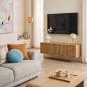 Mueble de TV suspendido efecto madera clara 120 cm estilo escandinavo
