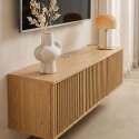 Mueble de TV suspendido efecto madera clara 120 cm estilo escandinavo