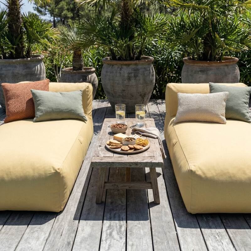 Sofá modular de exterior para 2 personas con 2 chaise longue (2/6)
